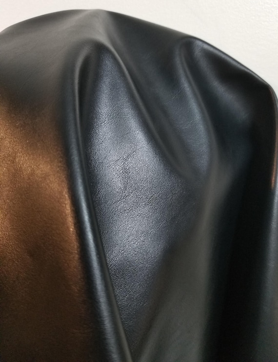 Black Smooth Faux Nappa 0.9mm peta-approvedvegan Faux Leather Handbag  Upholstery Craft PU Fabric 36x54 1-5 Cut by the Yard NAT Leathers™ 