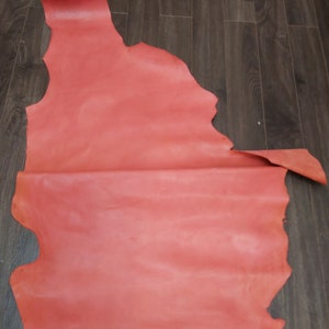 NAT Leathers 11 sq. Ft Pink Red Vegetable Tanned Cowhide skin firm 3 oz craft supply 25 inch wide x 46 inches