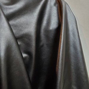 Black lightweight thin Garment 0.7 mm {Peta-Approved Vegan} leather handbag craft PU Fabric by the yard 36 &quot;x 54&quot; Synthetic NAT Leathers™