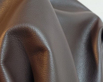 20-26 sq.ft. Dark Brown Aniline natural tumble grain soft Fullgrain 2.5 oz Nappa Cowhide upholstery craft handbag hide NAT Leathers