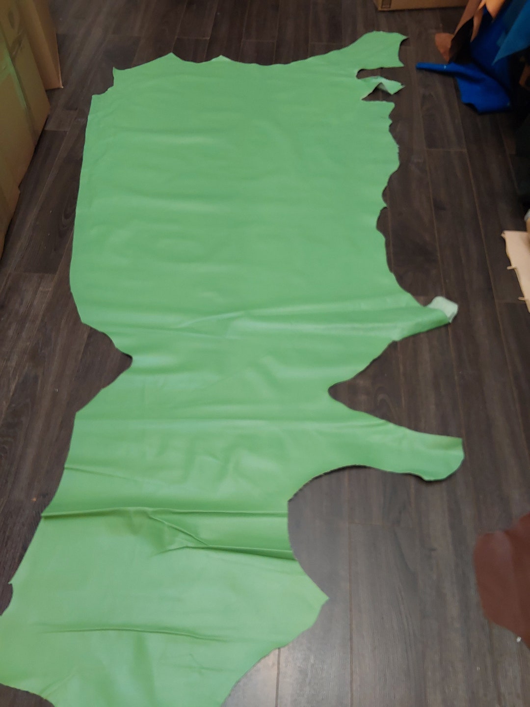 NAT Leathers 1521 Sq. Ft Bright Green Cowhide Skin Smooth 2 Etsy