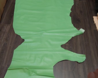 NAT Leathers 15-21 sq. Ft bright green Cowhide skin smooth 2 oz craft supply 33 inch wide x 79 inches