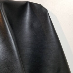 Black Faux Peta Approved Vegan leather Oxford handbag upholstery craft PU Fabric by the yard 36 inches Synthetic 1 - 5 yards NAT Leathers™