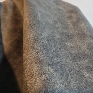 Dark grey distressed {Peta-Approved} Vegan faux leather handbag upholstery craft 0.9mm PU Fabric 36&quot;x54&quot; cut by the yard NAT Leathers™