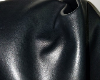 Black Faux leather Smooth Pleather sold by the yard 36 inches x 54 inches wide Synthetic for one yard.  1 -5 yards