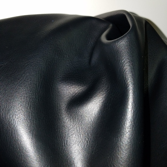 Black Faux Leather Smooth Pleather Sold by the Yard 36 Inches X 54 Inches  Wide Synthetic for One Yard. 1 5 Yards 