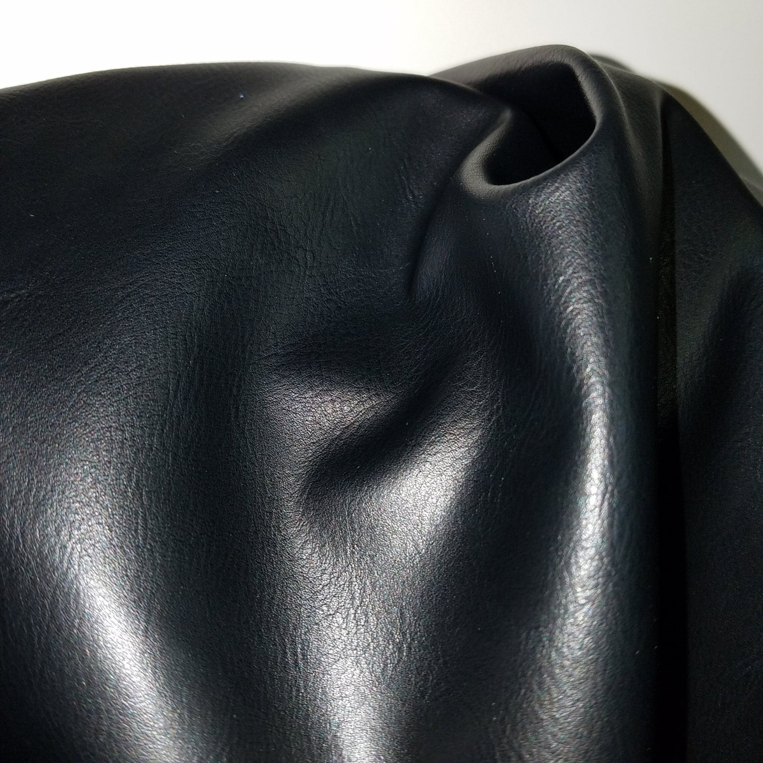 Black Faux Leather Smooth Pleather Sold by the Yard 36 Inches X 54