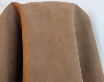 Desert Tan Nubuck tumbled Vegan faux leather {Peta-Approved} handbag upholstery 54 inch wide fabric cut by the yard NAT Leathers™ 1-25 yards