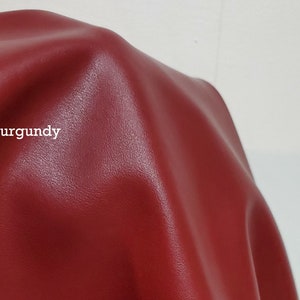 Burgundy Red tumbled nappa {Peta-Approved} Vegan faux leather fabric cut by the yard 54 inch wide pleather handbag upholstery NAT Leathers™