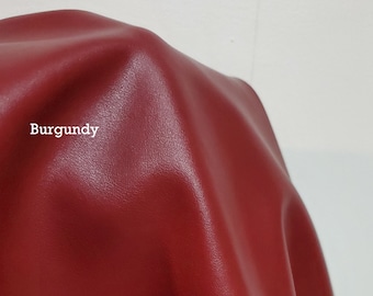 Burgundy Red tumbled nappa {Peta-Approved} Vegan faux leather fabric cut by the yard 54 inch wide pleather handbag upholstery NAT Leathers™