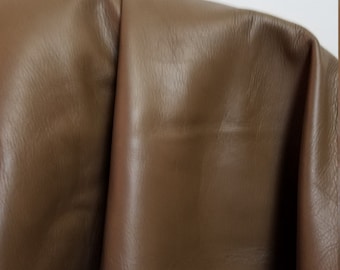 Leather 13-17 sq.ft Taupe Mud Brown Natural Tumbled  2.5 oz 1.0 mm Cow hide skin topgrain NAT Leathers craft handbag upholstery cowhide skin