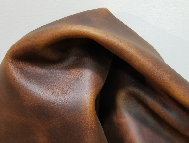 Leather Brown Pullup Crazy Horse Oil pull up nappa 4.0-5.0 oz smooth Rugged Buffalo leather skin cuts sq.ft full hide semi firm NAT leathers