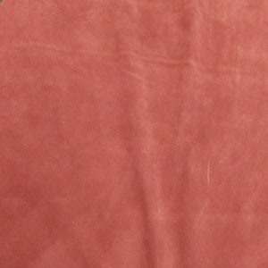 Cow suede fire red 3 oz., soft craft, flexible Nat Leathers, 25 x 39 in.