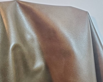 Leather 16-20 sq.ft full skin soft green Khaki avalon 2.0- 2.5 oz  aniline glazed Soft Cow hide craft handbag upholstery Nat Leathers