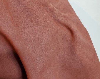 Coral Oiled Cow suede NAT Leathers 11-14 sq.ft soft wet smooth nappa Cow hide cowhide leather skin 2.5 -3.0 oz 1.2 mm