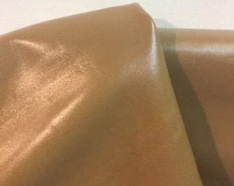 Leather 15.25 sq.ft full skin Tan Smooth Nappa  Cowhide soft craft supply handbag upholstery Nat Leathers at least 58 by 17 in