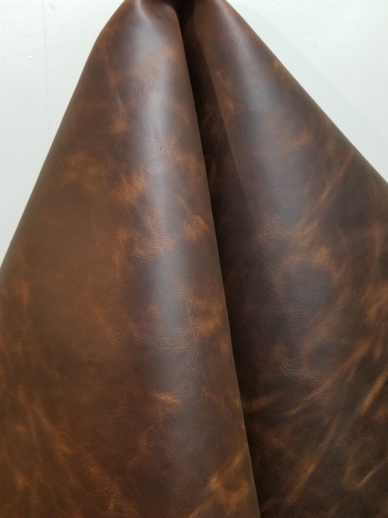 Leather Brown Pullup Crazy Horse Oil pull up nappa 4.0-5.0 oz smooth Rugged Buffalo leather skin cuts sq.ft full hide semi firm NAT leathers