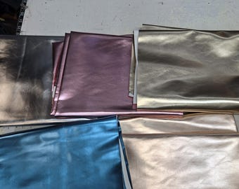 Metallic foil gold silver copper Vegan faux leather {Peta-Approved} handbag upholstery 54 inch wide fabric cut by the yard NAT Leathers