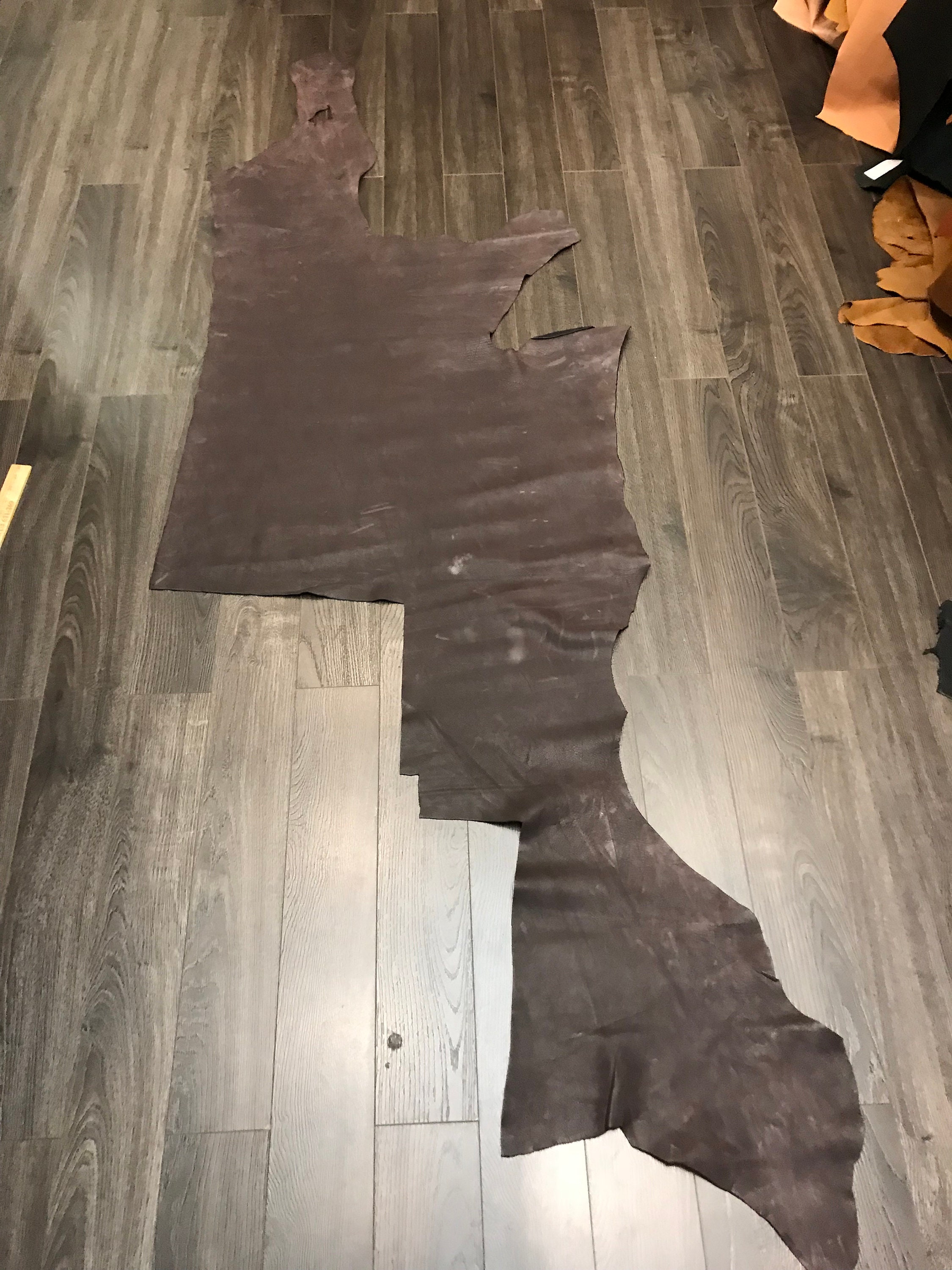 Brown Vegetable burnishable fullgrain nappa Cowhide Leather cut skin 10