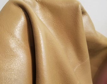 Natural Smooth 2.5-3.0 oz Cowhide leather tumbled embossed Soft cow cutting piece 15- 20 sq.ft. NAT Leathers upholstery, handbag, footwear