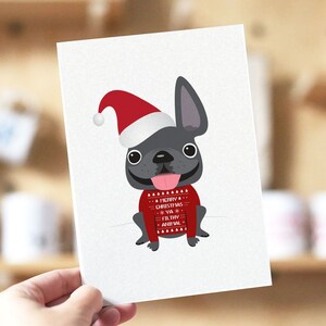 Set von 12 Merry Christmas Ya Filthy Tier Weihnachtskarte, Frenchie Weihnachtskarten, Hund Weihnachtskarten, Frenchie Weihnachtskarten, Süße Weihnachtskarte