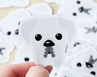 Boxer Sticker - Waterproof sticker - White Boxer Sticker - Boxer Dog - Boxer Decal - Dog Stickers - Boxer Gifts - Boxer Mom - Stickers