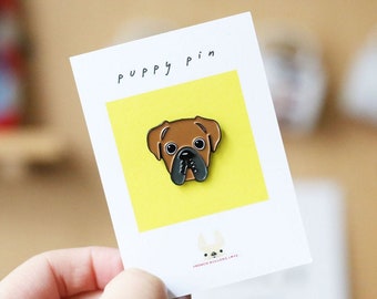 Boxer Enamel Pin -Fawn Boxer - Dog Enamel Pin - Puppy Pin - Hard Enamel Pin - Boxer Dog Gifts  - Boxer Pin - Dog pins - Boxer Gifts