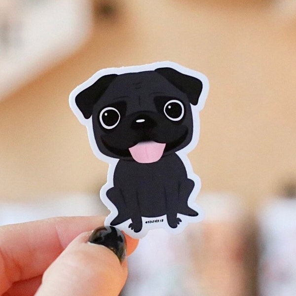 Mini Pug Sticker - Pug Sticker - Pug Decal - Waterproof vinyl sticker - Pug Dog Sticker - Waterproof Pug Sticker - Pug Dog Decal - Pugs