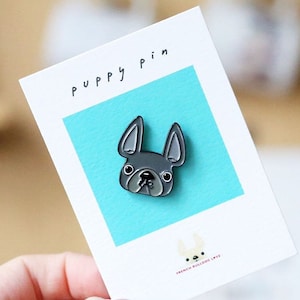 Blue French Bulldog Pin, Frenchie Pin, Frenchie Bulldog Enamel Pin, Frenchie Enamel Pin, Blue Frenchie, Grey Frenchie, Dog pins, Lapel pins