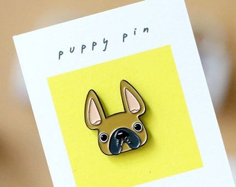 Fawn French Bulldog Pin - Dog Enamel Pin - Puppy Pin - Soft Enamel Pin - Bulldog Gifts - French Bulldog Love  - Bulldog Face Pin