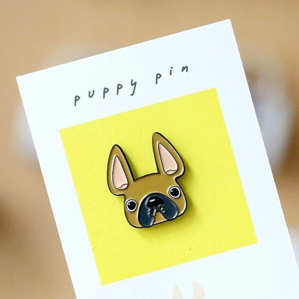 Fawn French Bulldog Pin - Dog Enamel Pin - Puppy Pin - Soft Enamel Pin - Bulldog Gifts - French Bulldog Love  - Bulldog Face Pin