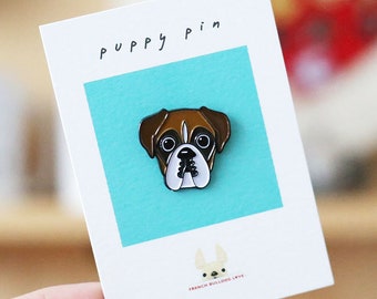 Boxer Dog Enamel Pin - Etsy