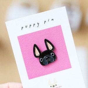 Schwarze französische Bulldogge Pin, Hund Emaille Pin, Welpe Pin, Hund Pin, Frenchie Geschenke, französische Bulldogge Pin, Frenchie Anstecknadel, Frenchie Pin, Hund Pin