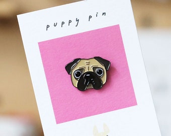 Pug Enamel Pin - Pug Gifts - Dog Enamel Pin - Puppy Pin - Hard Enamel Pin - Pug Stocking Stuffer - Cute Pug Pin - Dog Enamel Pin