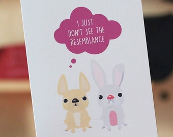 Twins French Bulldog Easter Greeting Card - Frenchie Easter - Dog Easter Card - French Bulldog Easter Gifts - Easter Dog Lover - Frenchies