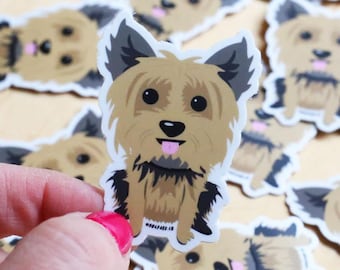 Mini Yorkie Sticker - Yorkie Sticker - Yorkie Decal - Waterproof vinyl sticker - Yorskire Terrier Sticker - Waterproof Yorkie Sticker