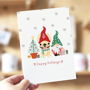 Wichtel, Französische Bulldogge Weihnachtskarte, Frenchie Weihnachtskarte, Hunde Weihnachtskarte, Nordische Weihnachtskarte, Weihnachtswichtel, Weihnachtswichtel