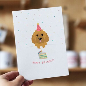 Carte d'anniversaire Goldendoodle, carte doodle personnalisée, anniversaire doodle, carte de joyeux anniversaire, carte d'anniversaire de chien, cartes Goldendoodle, cartes doodle