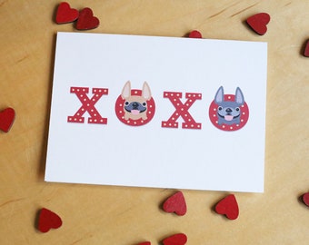 XOXO French Bulldog Card, French Bulldog Valentine's Day Card, Frenchie Card, Dog mom, Dog Dad, Custom Card, Personalized greeting card