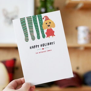 PERSONALIZED Goldendoodle Family Christmas Card - Add Your Family Name - Goldendoodle Holiday Cards, Goldendoodle Christmas Cards, Dog gifts
