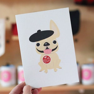 Kuss mich ich bin Französisch Französisch Bulldogge Grußkarte - Französisch Bulldogge Karte - Frenchie Karte - süße Hund Karte - Französisch Bulldogge Geschenke - Hundeliebhaber