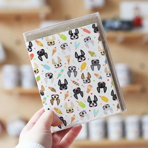 Frenchie Sorbet Notecards - Coffret de 12, Frenchie Notecards, Français Bulldog cards, Ice Cream Note cards, Frenchie Stationery, Dog cards