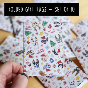 Französische Bulldogge Weihnachten Geschenkanhänger - Urlaub Geschenkanhänger Set - Mini-Weihnachtskarten - Weihnachten Geschenkanhänger - Französisch Bulldogge Geschenkanhänger - Hund Karte