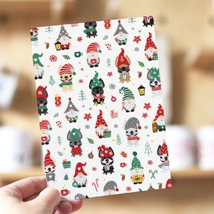 Weihnachtswichtel Karte, Französische Bulldogge Weihnachtskarte, Frenchie Weihnachtskarte, Hund Weihnachtskarte, Weihnachtswichtel Karte, Wichtel Muster, Hunde