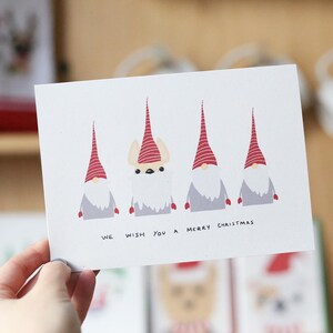 Set von 12 Wichteln für Weihnachten, süße französische Bulldogge Weihnachtskarte, Frenchie Weihnachtskarten, Wichtel Weihnachtskarten, Hund Weihnachtskarten