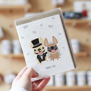 Hochzeit Dankeschön-Karten, Box-Set von 12, Dank Note Karten, nette Dankeschön-Karten, Hund Dankeschön-Karten, Braut Dankeschön-Karten, Hund Hochzeit