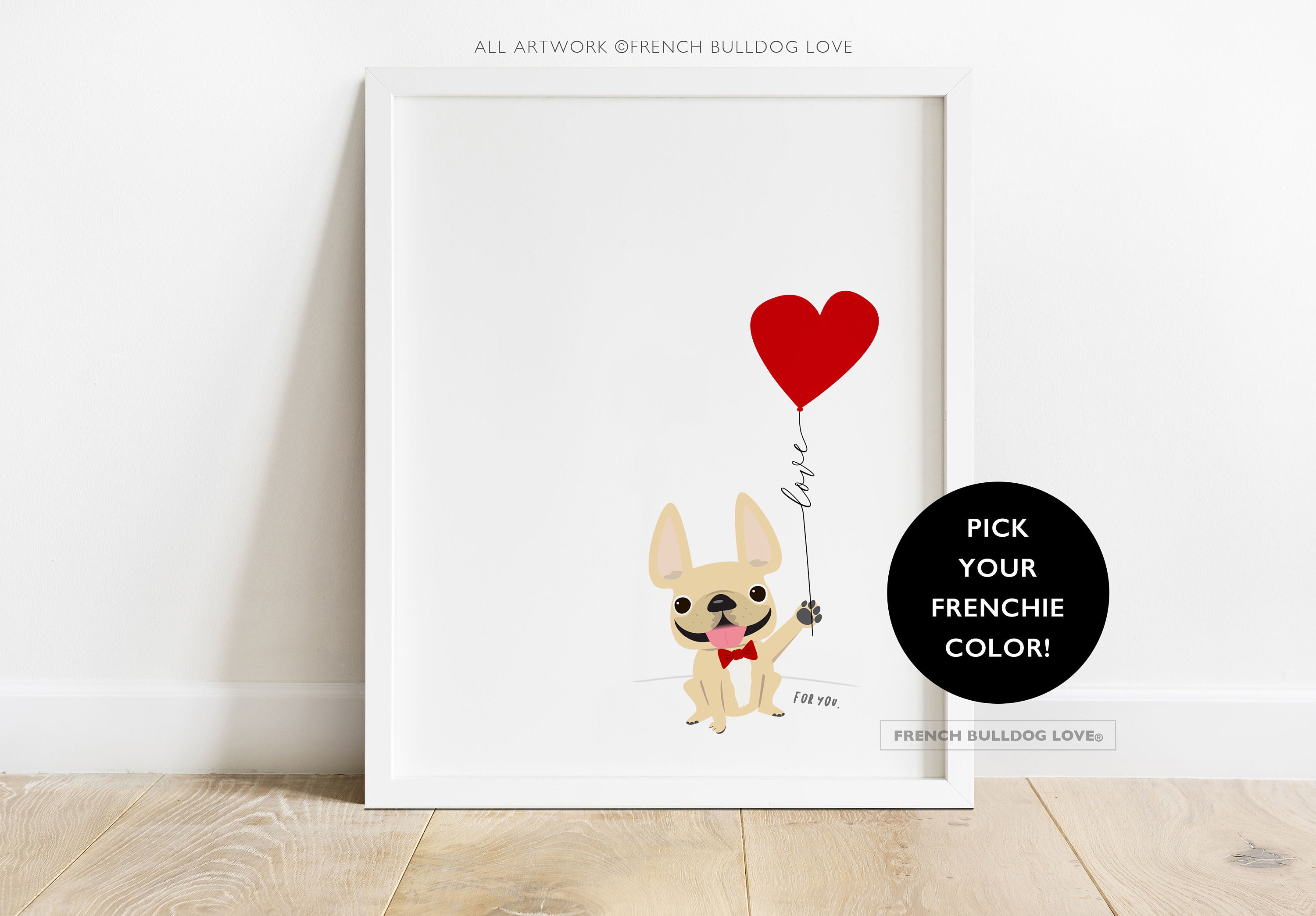 Custom French Bulldog Print 8x10in Love Balloon French - Etsy