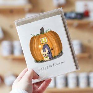 KürbisHaus Notizkarten, Box von 12, Frenchie Halloween Karten, Französische Bulldogge Halloween Notecards, Halloween Geschenke, Hunde Notizkarten, Frenchies