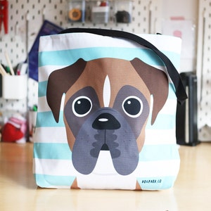 Boxer Dog Tote Bag - Boxer Tote - Boxer Lovers - French Bulldog Love - Boxer Gifts - shopfbl - boxer mom gifts - boxer dog products - dogs