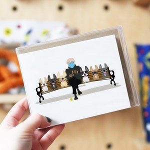 Bernie im Hundepark Notecards, Box-Set von 12, Französisch Bulldogge Notecards, Bernie Sanders Briefpapier, Bernie Sanders, Frenchie Karten, Hunde